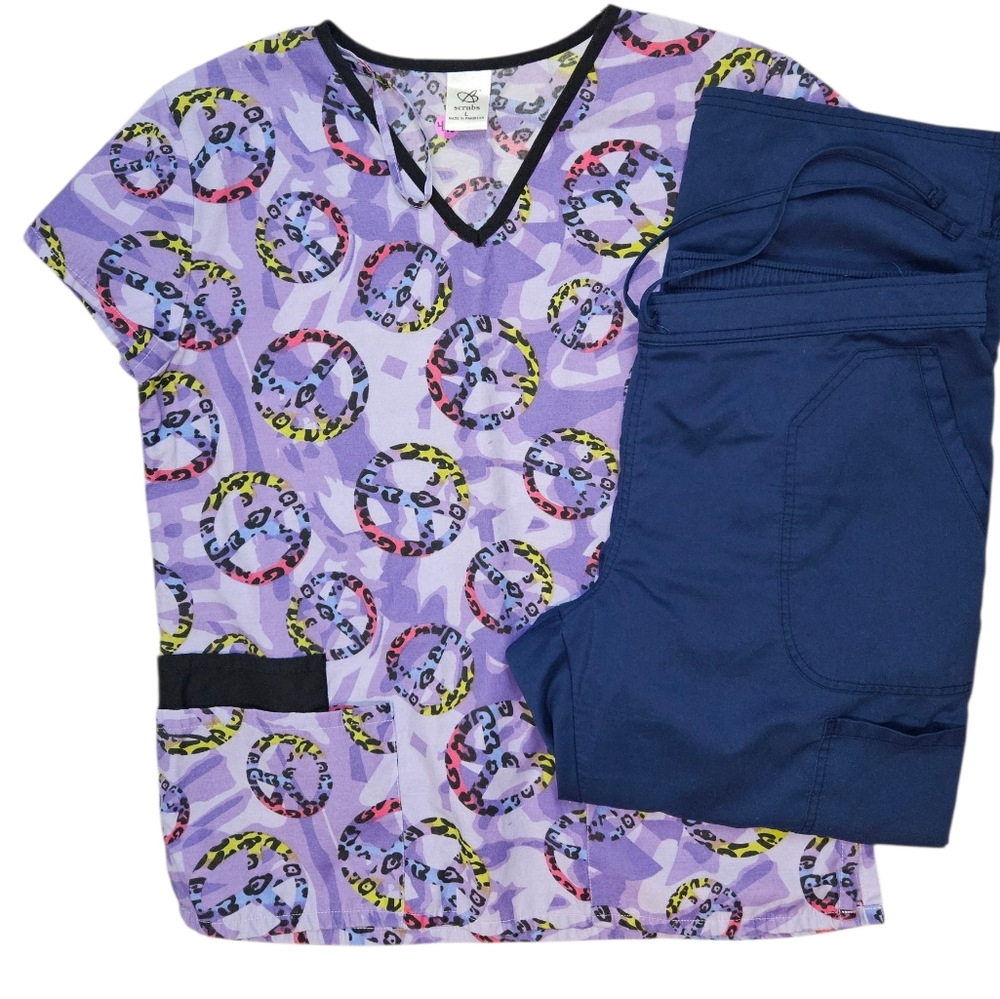 Peace Signs Scrub Set